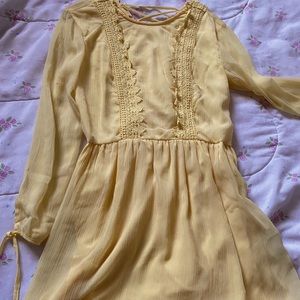 Lace pastel yellow dress